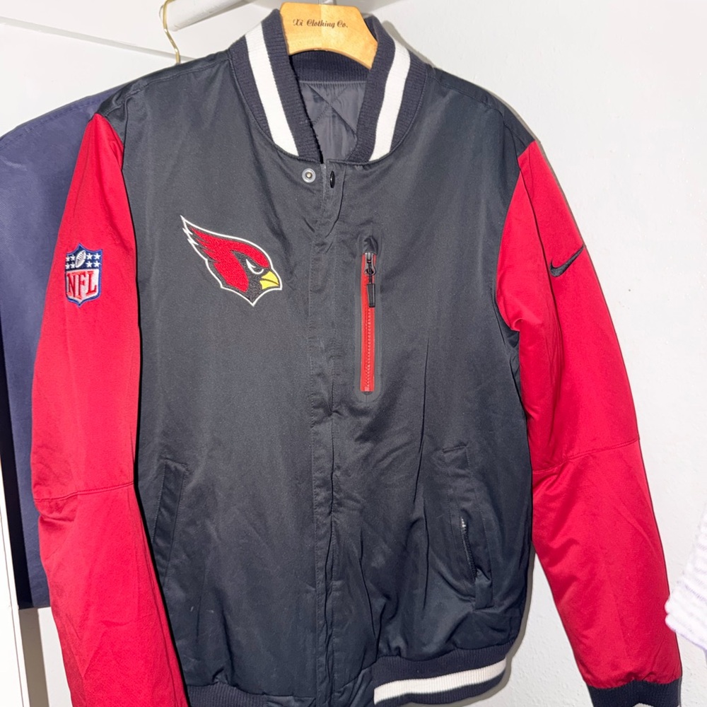 Nike Men's Black and Red Bomber Jacket